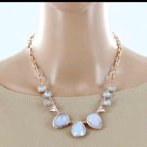 French Connection Rose Gold White Opal Necklace NWT 18"